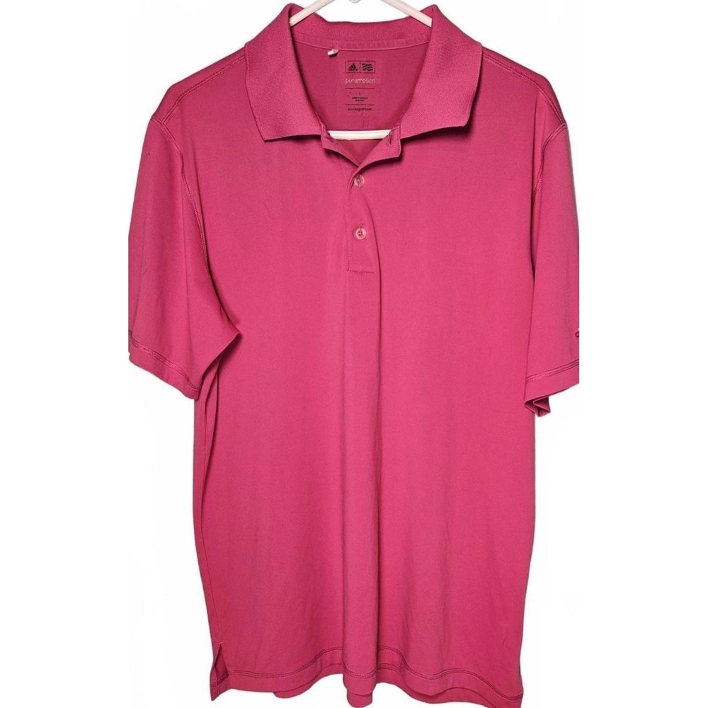 Adidas‎ Golf Men's Puremotion Polo Shirt Pink Size Large Golfcore Preppy Sporty